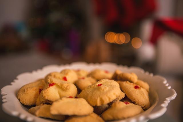 Christmas cookies on plate - Download Free Stock Photos Pikwizard.com