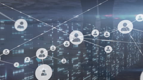 Futuristic Global Network with Digital Connections Overlay