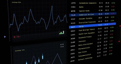 Financial Data Analysis on Digital Interface Display