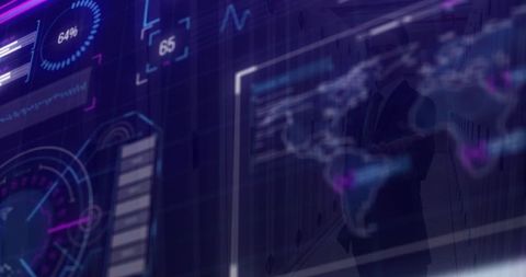 Digitally Generated Image of Global Data Processing Interface