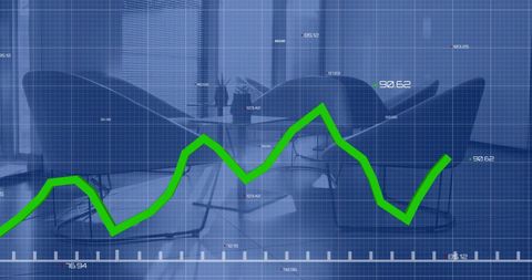 Financial Chart Overlay on Modern Office Background - Download Free Stock Images Pikwizard.com