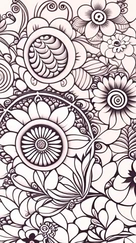 Intricate Black and White Floral Pattern Texture