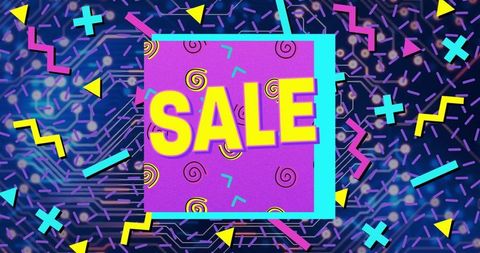 Colorful Neon Abstract SALE Digital Advertisement Background