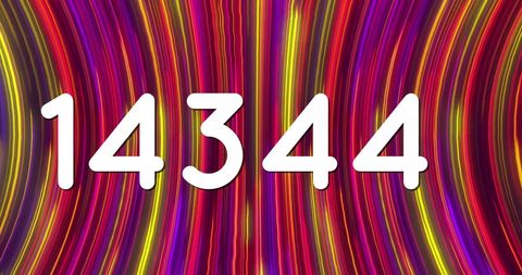 Vibrant Light Trails with Central Numbers