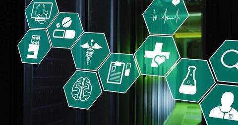 Medical Data Processing with High-Tech Digital Icons
