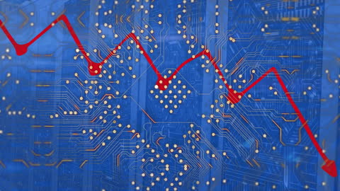 Cyber Data Connectors with Financial Decline Chart