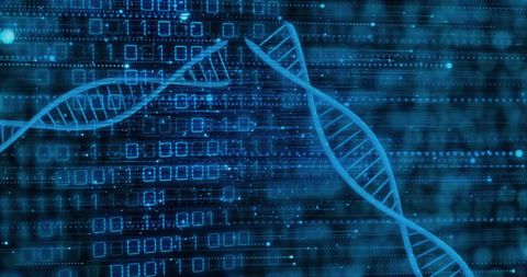 Futuristic DNA Helix with Binary Code - Download Free Stock Images Pikwizard.com