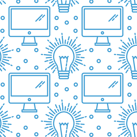 Seamless Digital Pattern with Computers and Light Bulbs on Transparent Background - Download Free Stock Videos Pikwizard.com