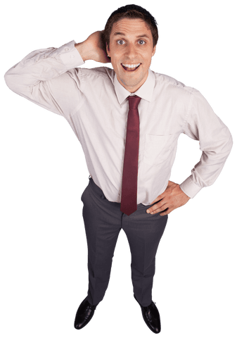 transparent happy businessman scratching head with hand on waist - Download Free Stock Videos Pikwizard.com