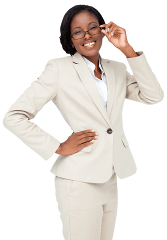 Happy African American Entrepreneur Smiling with Transparent Background