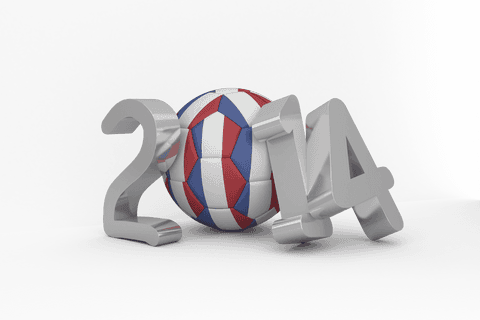 Netherlands Flag in 2014 Soccer-Themed Illustration on Transparent Background