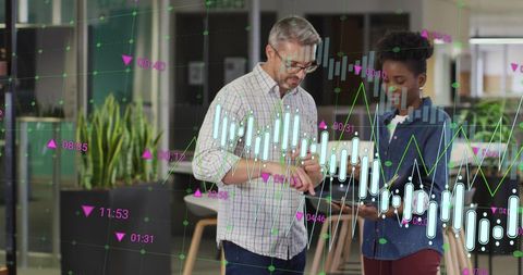 Collaborative Discussion Amidst Financial Analytics in Modern Office