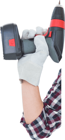 transparent view of worker hand holding cordless drill machine - Download Free Stock Videos Pikwizard.com