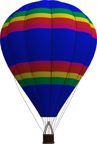 transparent rainbow colored hot air balloon with brown basket - Download Free Stock Videos Pikwizard.com