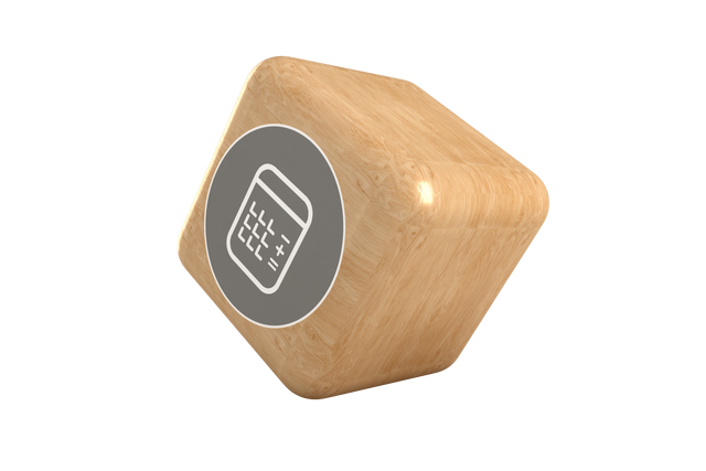 Wooden Cube Digital Illustration with Calculator Icon on Transparent Background - Download Free Stock Videos Pikwizard.com