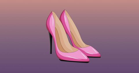 Elegant Pink High Heels with Gradiant Background