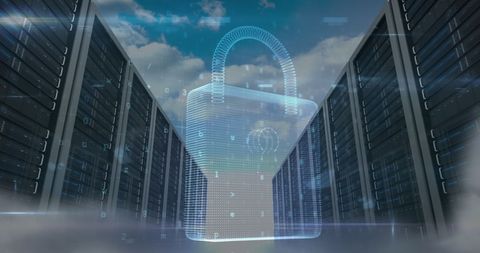 Digital Security Firewall and Lockover Data Servers - Download Free Stock Images Pikwizard.com