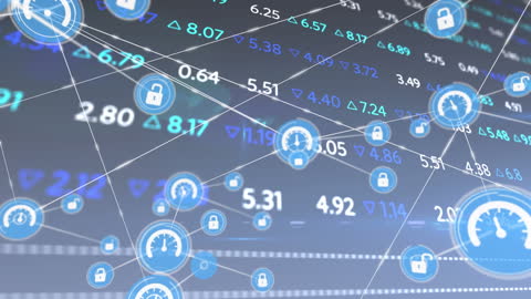 Network Connectivity in Financial Data Visualization Concept