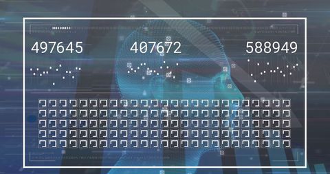 Futuristic Head Display with Holographic Diagrams and Data Overlay - Download Free Stock Images Pikwizard.com