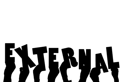 Hands reaching out with overlay text on transparent background