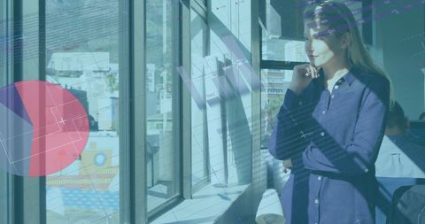 Confident Businesswoman Reflecting on Financial Planning