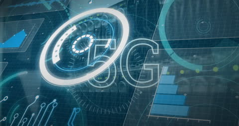 Futuristic 5G Network Technology Interface Display