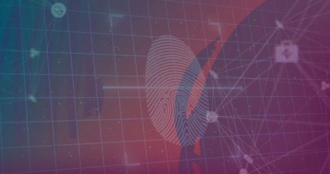 Digital Fingerprint with Network Connections - Download Free Stock Images Pikwizard.com