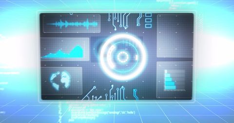 Futuristic Interface Screen with Digital Data Display - Download Free Stock Images Pikwizard.com