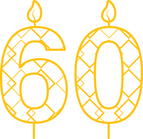 Yellow 60th Birthday Candle with Stylish Pattern Transparent Background - Download Free Stock Videos Pikwizard.com