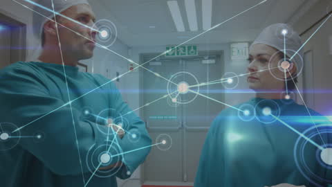 Surgeons Discussing in High-Tech Medical Environment