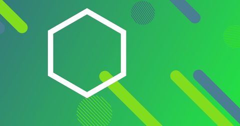 Dynamic Hexagon with Geometric Shapes on Vibrant Green - Download Free Stock Images Pikwizard.com
