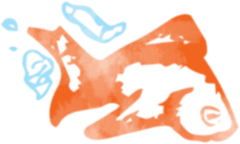 transparent stylish illustration of an orange fish with blue bubbles - Download Free Stock Videos Pikwizard.com