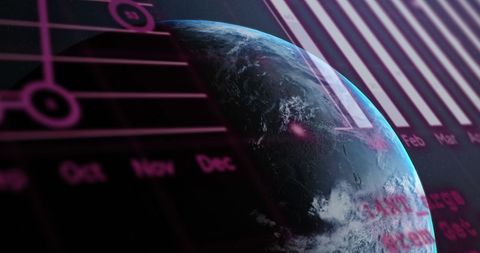 Digital Global Data Visualization with Planet Earth - Download Free Stock Images Pikwizard.com