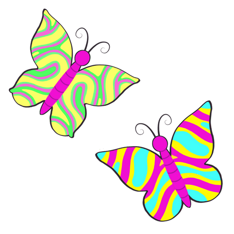 Vibrant Butterflies on Transparent Background with Wavy Stripes - Download Free Stock Videos Pikwizard.com