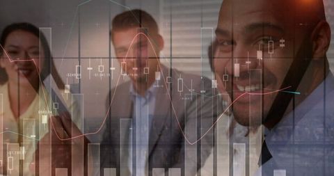 Business Team Analyzing Digital Data Projections