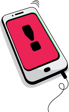 flat smartphone with alert exclamation on transparent background - Download Free Stock Videos Pikwizard.com