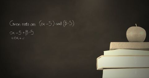 Digital Illustration of Apple on Books with Floating Math Equations - Download Free Stock Images Pikwizard.com