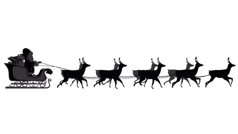 santa on sleigh with reindeer silhouette transparent - Download Free Stock Videos Pikwizard.com