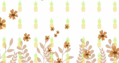 Tropical Flower Pineapple Botanical Pattern Wallpaper - Download Free Stock Images Pikwizard.com