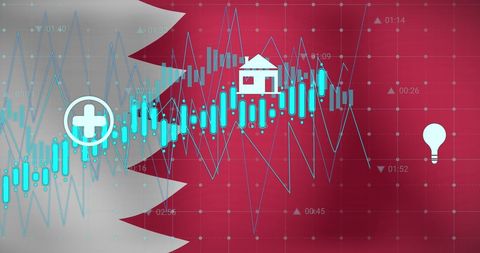 Data Analytics with Bahrain Flag in Financial Growth Concept - Download Free Stock Images Pikwizard.com