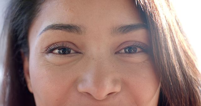 Close-up of Young Woman's Face with Natural Expression - Download Free Stock Images Pikwizard.com