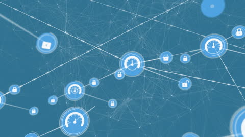 Network Connections with Technology Interface Icons