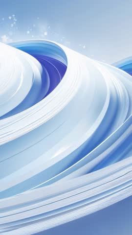Vertical abstract blue-white swirl loopable animation for futuristic minimalist mobile background