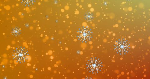 Festive Snowflakes on Warm Gold Background