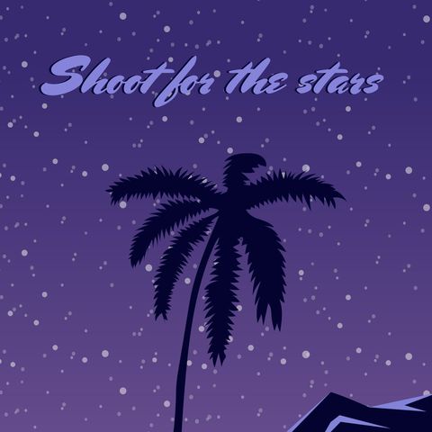 palm tree silhouette against starry sky with motivational quote - Download Free Stock Templates Pikwizard.com