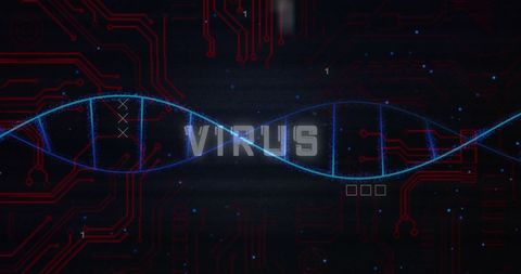 Digital Virus Concept with DNA Strand and Circuit Background - Download Free Stock Images Pikwizard.com
