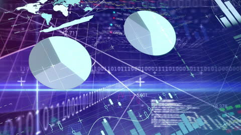 Global Financial Data Processing with Binary Code Animation