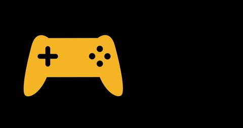 Yellow Gamepad Icon on Black Background Concept - Download Free Stock Images Pikwizard.com