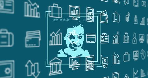 digital user profile diagram with data icons - Download Free Stock Images Pikwizard.com