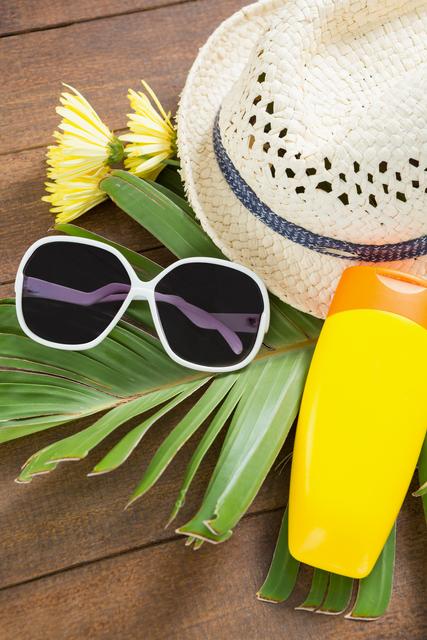 Perfect for promoting summer travel, beach vacations, and sun protection products. Ideal for use in advertisements, travel blogs, and social media posts highlighting holiday essentials and tropical getaways.
